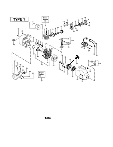 Crankcase/Crankshaft Diagram and Parts List for FEATHERLITE SST 25HO Type 1 Weed Eater Trimmer